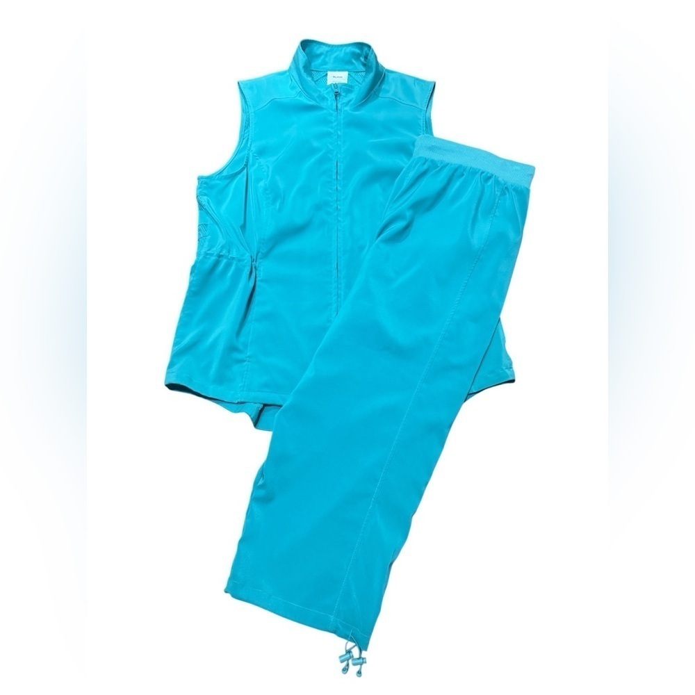 Blair Womens Seafoam Green Track Vest and Capris Set Size Large - Picture 11 of 11